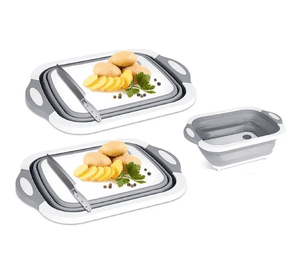 X2 Tabla De Cortar Plegable 2 En 1 Tabla De Corte Pegable Liso Gris