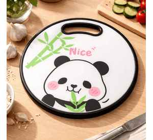 Tabla De Picar Plastica Redonda 30cm Dise o Panda