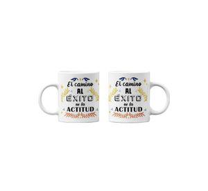 Tazones tazas blancas El camino al exito son la actitud