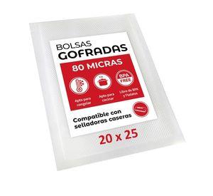 100 Bolsas Gofradas 20X25 80 micras