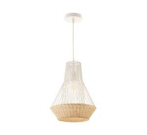 Lámpara colgar 1L E27 Benin blanco/natural Abitare