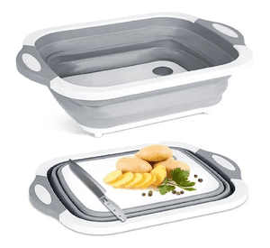Tabla De Cortar 3 En 1 De Silicona Plegable Drenaje Cocina Tabla Plegable