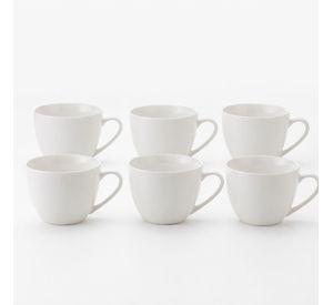 Tazas De T Porcelana Blanca Hallen 260ml X6