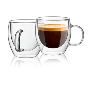 Pack 2 Tazas Transparente Vidrio Café Té Multiuso 150ml