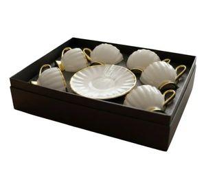 Set Té Vintage Relieve Dorado Lujo 6 Personas AJ