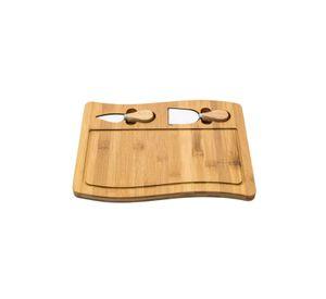 Tabla Charcutería Quesos Bambú Con 2 Cuchillos Picnic