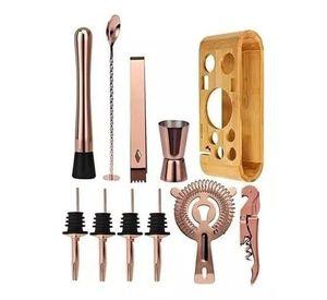 JUEGO DE COCTELERA COBRE INOXIDABLE PROFESIONAL BAR 12 PCS