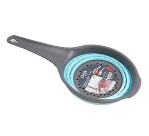 COLADOR DE PLASTICO CON MANGO REDONDO CELESTE