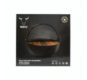 OLLA CON TAPA DE MADERA WAYU IRON CAST