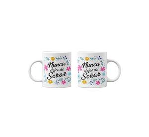 Tazones tazas blancas Nunca dejes de soñar Motivacional