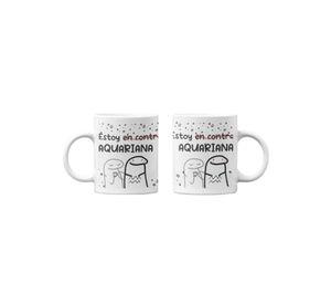 Tazones tazas blancas Estoy En Contra Acuariana Horoscopo