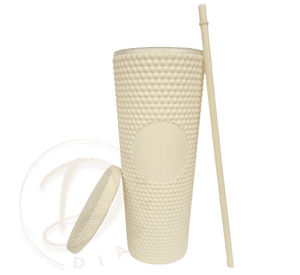 Vaso Mug Tublr Stud Botella Motivacional Vaso con Bombilla Amarillo Pastel