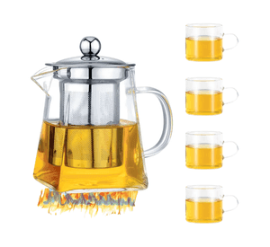 Tetera Vidrio 950 Ml 4 Tazas 100 ml