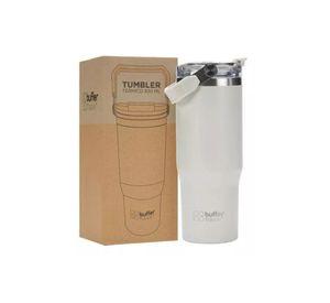 Vaso tumbler mug térmico, botella de agua, buffer, acero inoxidable, color ivory