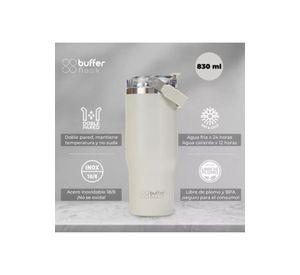 Vaso tumbler mug térmico, botella de agua, buffer, acero inoxidable, color ivory
