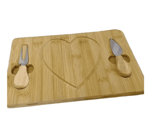 Tabla De Picar Rectangular Madera Genérica 29x19 Cm Tabla Corazon Marrón Claro