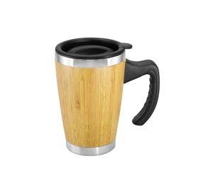 MUG Taza Madera Bambú Asa tapa Ecológico 400 ML