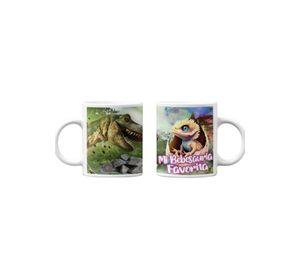 Tazones tazas blancas Mi Bebesauria Favorita