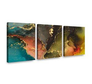 Canvas trio Green Oil 70x50cm.