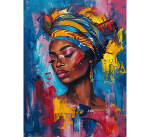Cuadro Canvas Imagen Chica Afro en lienzo 85x55 cm