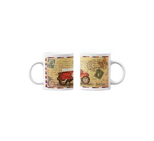 Tazones tazas blancas Carta Vespa a Roma Vintage
