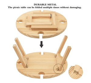 Mesa Tabla De Madera Picnic Plegable Frutas Picoteo Viajes