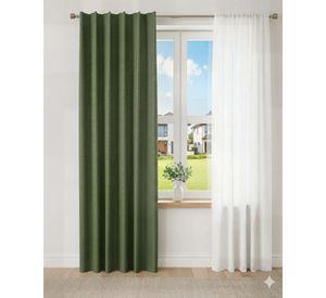 CORTINA BLACKOUT ENGOMADA 2 PAÑOS COLOR VERDE OLIVO
