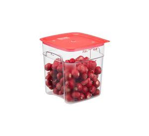 RECIP. GRAD CUADRAD POLICARB 8 LTS. CN TAPA ROJA Y DRENAJE