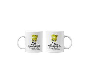 Tazones tazas blancas Bob Esponja No Soy Amargado