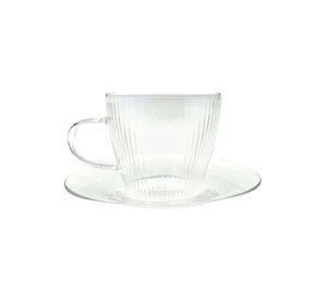 SET 4 TAZAS C/PLATO ESPRESSO GLASSO