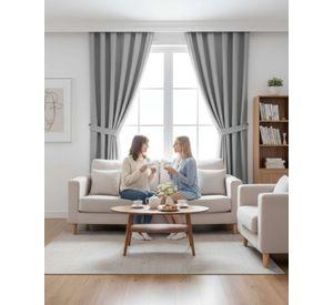 Juego de Cortinas Blackout Premium Engomadas m9