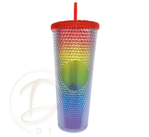 Vaso Mug Tublr Stud Botella Motivacional Vaso con Bombilla Rojo Tornasol