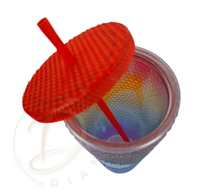 Vaso Mug Tublr Stud Botella Motivacional Vaso con Bombilla Rojo Tornasol