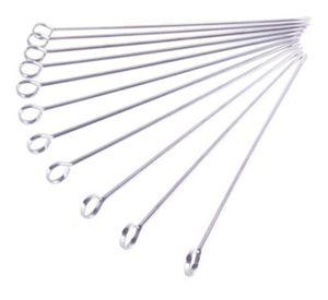 Set 10 Pinchos Brochetas Anticucho Acero Inoxidable 25cm