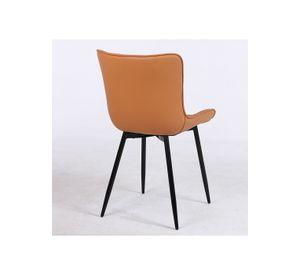 Pack 2 Sillas de Comedor Pu Camel Patas Metálicas