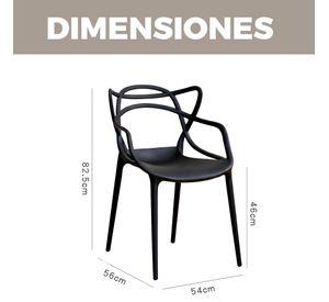 Silla Comedor Terraza Master Resistente Respaldo Apoyabrazos Colores 2u