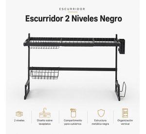 Secaplatos Negro Sobre Lavaplatos Para Cocina Ordenada