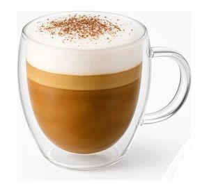 Set 2 Tazas Doble Pared Vidrio Borosilicato Caf Americano 250ml La Cream