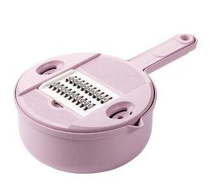 Picador Rallador Cortador Multiuso Frutas Verduras Vegetales Rosado