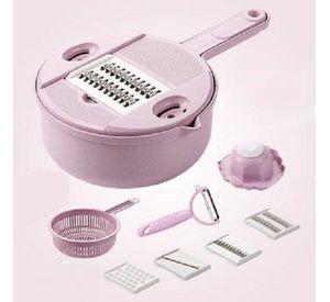 Picador Rallador Cortador Multiuso Frutas Verduras Vegetales Rosado