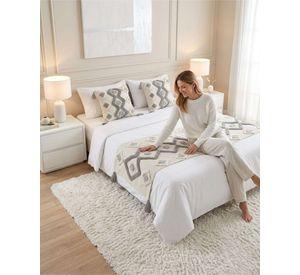 Piecera De Cama Boho Manta Tejida Decorativa P2