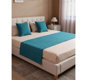 Set de Pieceras Plush + Fundas de Cojin 45×45 turquesa
