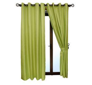 Set Cortina Blackout 6 Piezas Con Argolla Pistacho