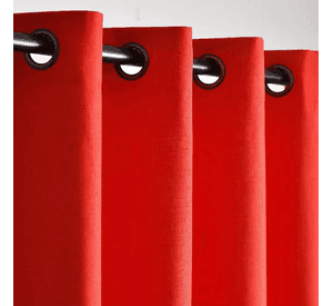 Cortina Lino Con Blackout Engomado Térmica 140x220 Rojo