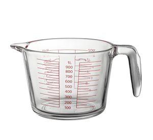 Taza Medidora 1000 Ml Cocina Vidrio Engrosado Transparente
