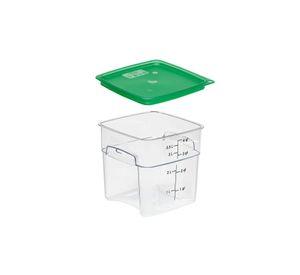 RECIPIENTE GRADUADO CUADRADO POLICARBONATO 4 LTS. Y TAPA VERDE