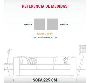 Cuadro Luminoso Vintage De Dos Cuadros Estilo 80x40 Cm