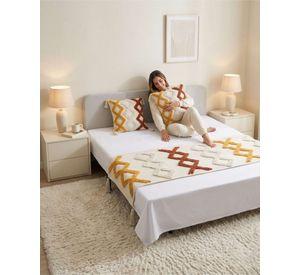 Piecera De Cama Boho Con Dos Fundas Cojin Bordado PF7