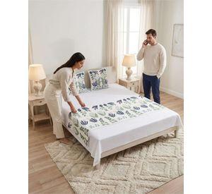 Piecera de Cama Texturizada con Bordado Botanico P7