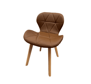 Silla de Comedor Mariposa Tapizada en Ecocuero Nórdico con patas de madera